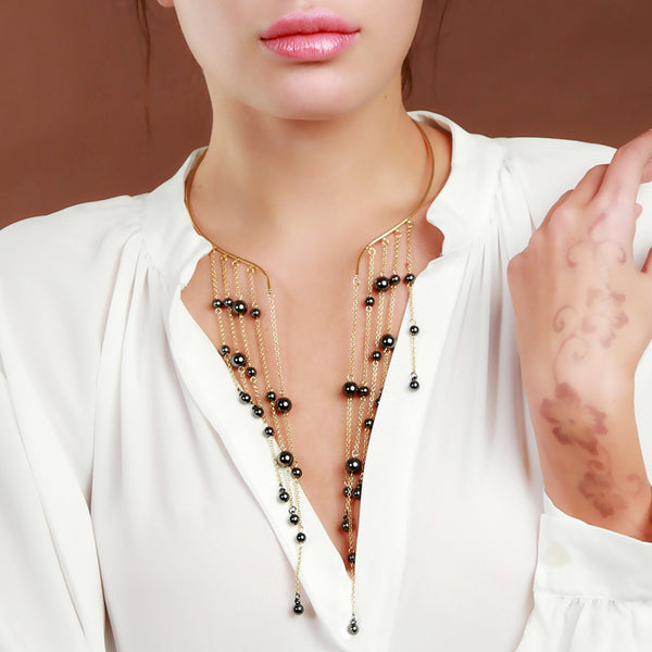 Pendant Cuff Choker Necklace, Women's Jewelry