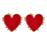 Big Red Heart Earrings, Women's Jewelry