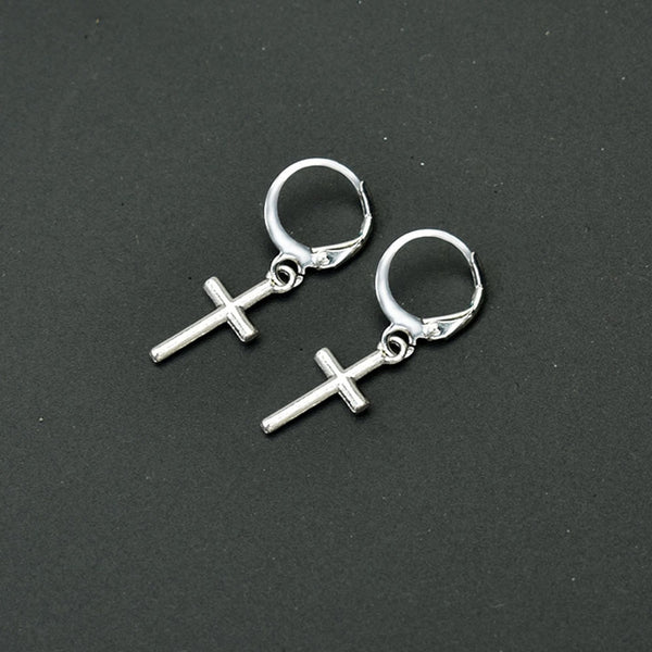 Small Cross Drop Dangle Earrings, Women/Men's  Jewelry