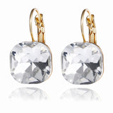 Crystal Dangle Square Earrings, Women's Jewelry