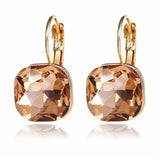Crystal Dangle Square Earrings, Women's Jewelry
