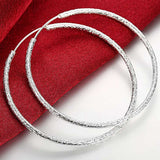 Big Round Silver Earrings, Women's Jewelry