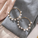 Pearl Round Earrings, Women Jewelry