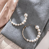 Pearl Round Earrings, Women Jewelry