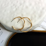 New Geometric Matte Gold Earrings, Women's  Jewelry