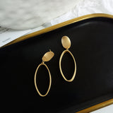 New Geometric Matte Gold Earrings, Women's  Jewelry