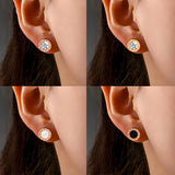 Crystal Round Earrings, Women's Jewelry