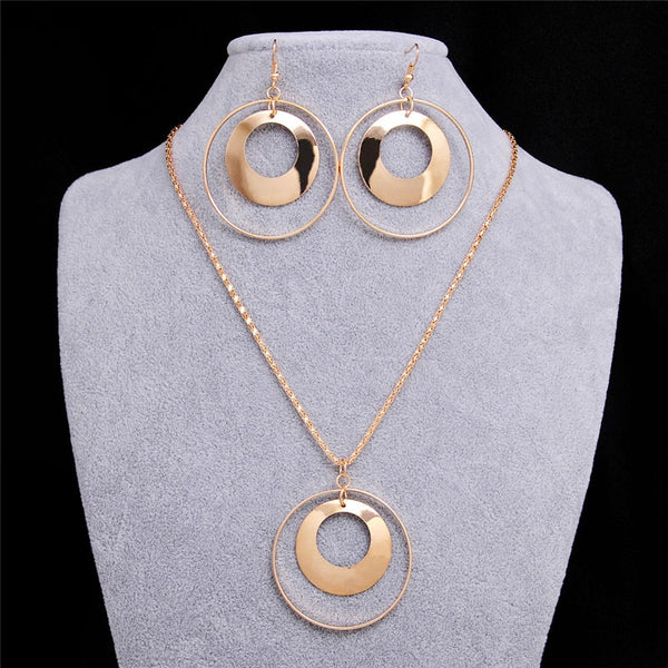 Vintage Jewelry Sets, Round Pendant Earring