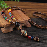 Long Wood Lucky Necklace, Women's Jewelry