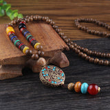 Long Wood Lucky Necklace, Women's Jewelry