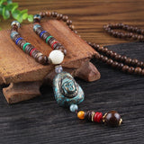 Long Wood Lucky Necklace, Women's Jewelry