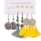 Multiple Boho Ethnic Dangle Earrings for Women