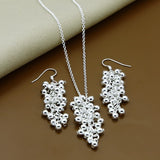 Silver Simple Necklace Earrings Sets, Women's  Jewelry