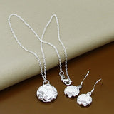 Silver Simple Necklace Earrings Sets, Women's  Jewelry