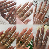 Boho Vintage Rings Set, Women's Jewelry