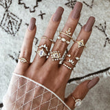 Boho Vintage Rings Set, Women's Jewelry