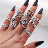 Boho Vintage Rings Set, Women's Jewelry