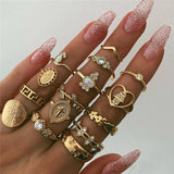 Boho Vintage Rings Set, Women's Jewelry
