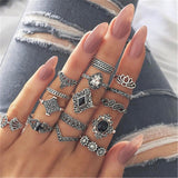 Boho Vintage Rings Set, Women's Jewelry