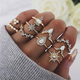 Boho Vintage Rings Set, Women's Jewelry
