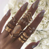 Boho Vintage Rings Set, Women's Jewelry
