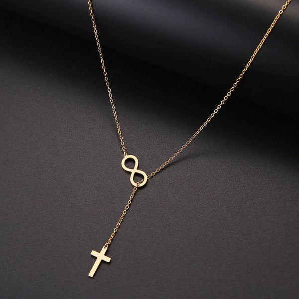 Cross And Digital 8 Necklaces, Women's  Jewelry