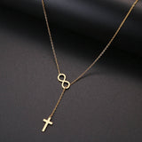 Cross And Digital 8 Necklaces, Women's  Jewelry