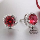 Round Gemstone Earrings, Women's Jewelry