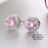 Round Gemstone Earrings, Women's Jewelry