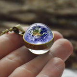 Glass Ball Necklace & Earth Planet Pendant, Women's  Jewelry