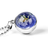 Glass Ball Necklace & Earth Planet Pendant, Women's  Jewelry