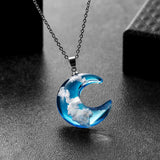 Rould Ball Moon Pendant Necklace, Women's Jewelry