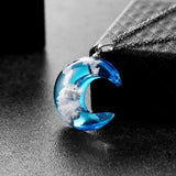 Rould Ball Moon Pendant Necklace, Women's Jewelry
