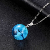Rould Ball Moon Pendant Necklace, Women's Jewelry