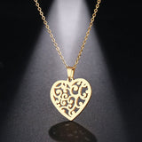 Floral Heart Choker Pendant Necklace, Women's  Jewelry
