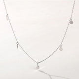 Silver Geometric Round Choker Necklace, Women's Jewelry