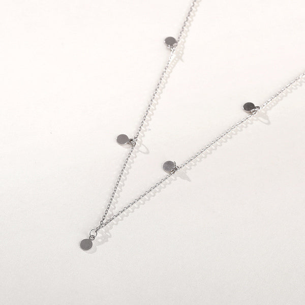 Silver Geometric Round Choker Necklace, Women's Jewelry