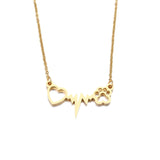 Pet Paw With Heart Necklace, Women's Jewelry