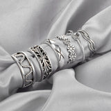 Silver Vintage Rings Set, Women's Jewelry