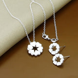 Silver Simple Necklace Earrings Sets, Women's  Jewelry