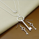 Silver Simple Necklace Earrings Sets, Women's  Jewelry