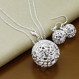 Silver Simple Necklace Earrings Sets, Women's  Jewelry