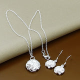 Silver Simple Necklace Earrings Sets, Women's  Jewelry