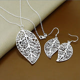 Silver Simple Necklace Earrings Sets, Women's  Jewelry