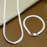 Silver Simple Necklace Earrings Sets, Women's  Jewelry