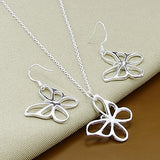 Silver Simple Necklace Earrings Sets, Women's  Jewelry