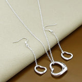 Silver Simple Necklace Earrings Sets, Women's  Jewelry