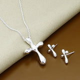Silver Simple Necklace Earrings Sets, Women's  Jewelry