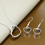 Silver Simple Necklace Earrings Sets, Women's  Jewelry