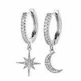 Star Moon Earrings, Women's Jewelry